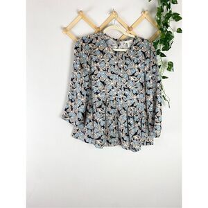 REBECCA TAYLOR | 100% Silk Bijou Asymmetrical Floral Top N423